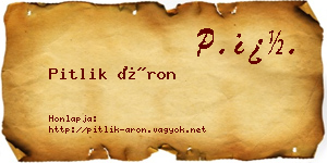 Pitlik Áron névjegykártya