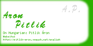 aron pitlik business card